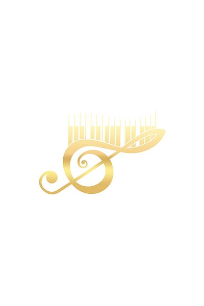 Reysa Tasarım Music and Musical Note Sticker 17X17 cm Gold