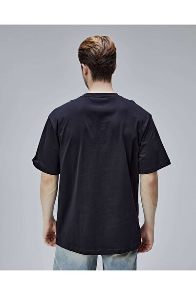 Starter BURNLEY Чорна футболка з коміром-стійкою та принтом Oversize для чоловіків