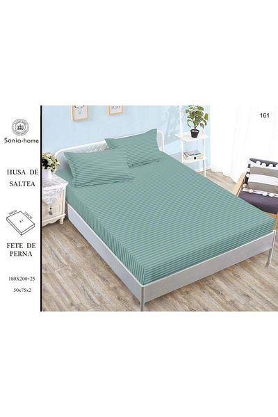 Sonia-home Mattress cover 180X200 ±25 cm and 2 pillowcases 50X75 cm Sonia Home Design - mint