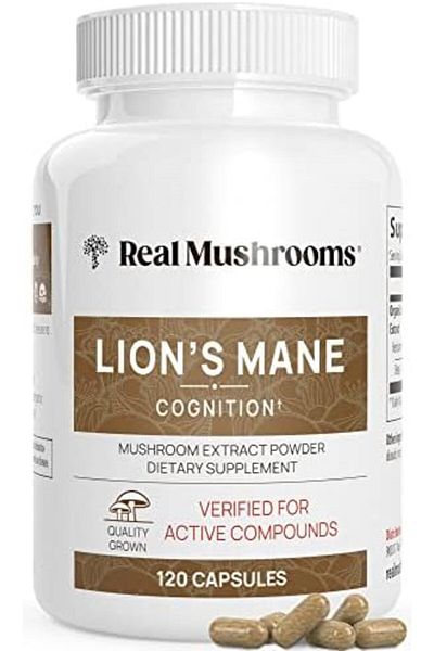 Real Mushrooms Organic Lions Mane Mushroom Capsules by Real Mushrooms - 120 Capsules of Extract Powder, White