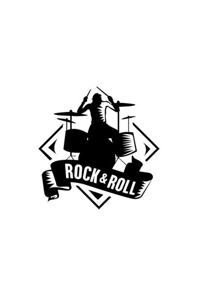 Reysa Tasarım ملصق روك آند رول مقاس 17x17 سم باللون الأسود