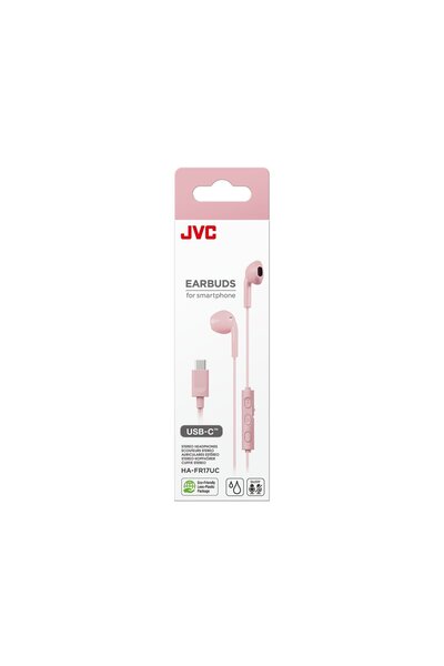 JVC Căști HA-FR17UC-P-U, cu fir, intraauriculare, microfon, USB-C, roz