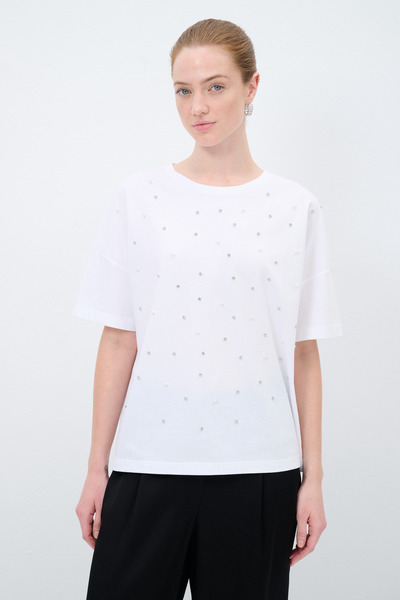 adL İnci Taşlı Tişort
