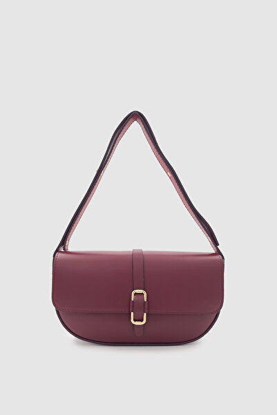 Wuclo حقيبة كتف بمشبك سيلرا مع جيب داخلي مغناطيسي للإغلاق باللون الأحمر الداكن