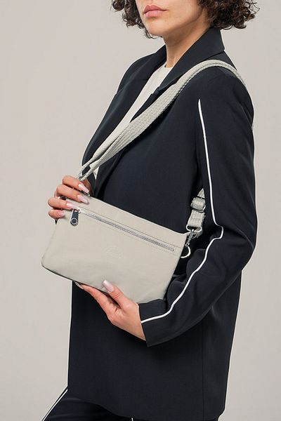 Getcho Frent Light Gray Women's Crossbody Bag Small Zipper Lightweight Structure Adjustable Strap Daily Use