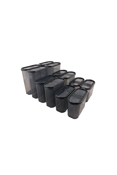 UnicUtil Set of 12 food containers, UniqueUtil, Stylish Lightweight, Anthracite