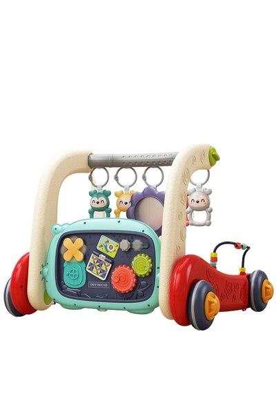 INVINCIO 4-in-1 baby walker with INVINCIO Grow mattress, interactive activity center, removable piano, melody