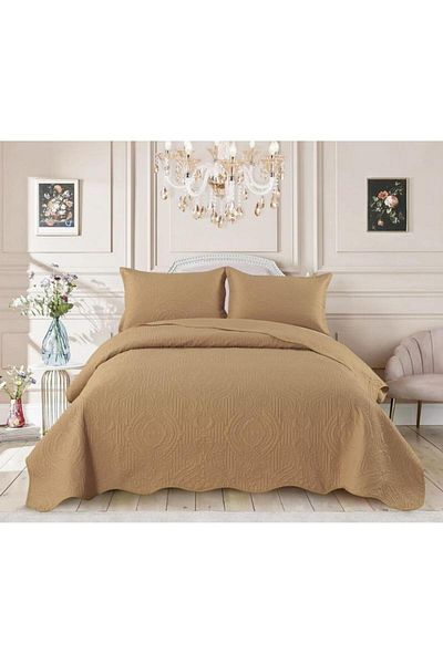 Sonia-home Bedspread and 2 pillowcases Sonia Home Design caramel - 220x240 ± 5 cm and pillows 54x86