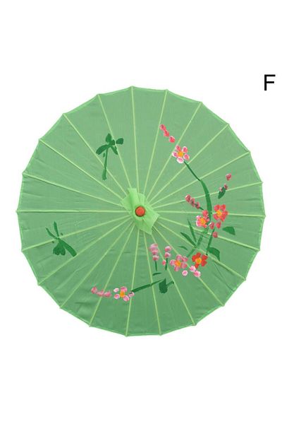 Choice green Vintage Chinese Silk Oil Paper Umbrella Red Flower Oil Paper Umbrella Bamboo Handle Wedding De