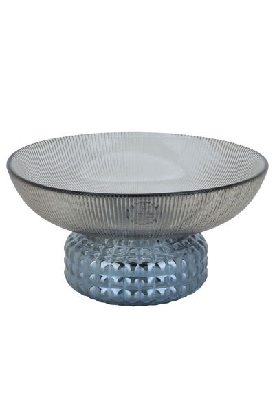 Alsaif Gallery Serving Stand Glass Alsaif Gallery - Brown Light Blue