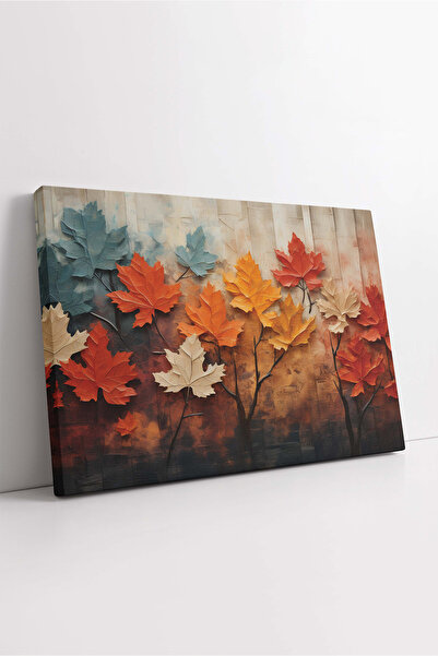 KOSS Dijital Tablou pe pânză cu frunze galbene, pictură în sezonul de toamnă,...