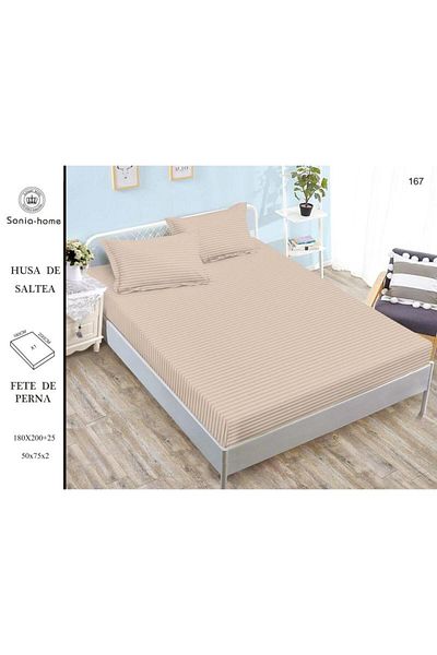 Sonia-home Mattress cover 180X200 ±25 cm and 2 pillowcases 50X75 cm Sonia Home Design - cream