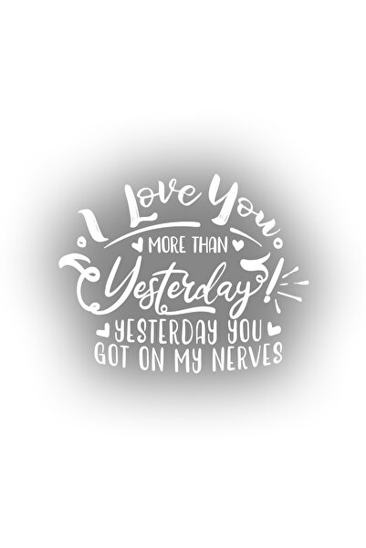 Reysa Tasarım ملصق أنا أحبك مقاس 17 × 17 سم باللون الأبيض