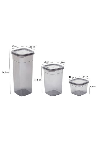 UnicUtil Set of 12 food containers, UniqueUtil, Spacious Lightweight, Anthracite