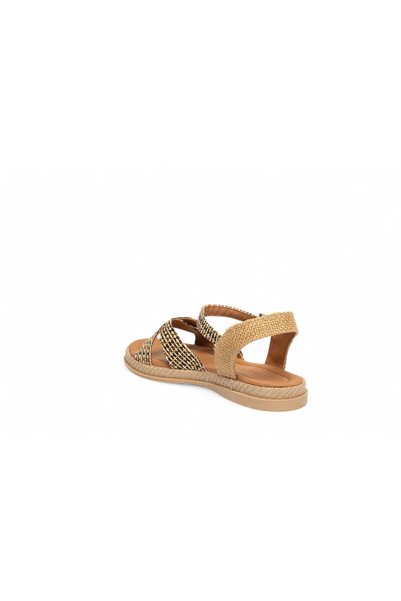 SEDRİK New Season Ital Material Cross Straw Detailed Sandals Shoes