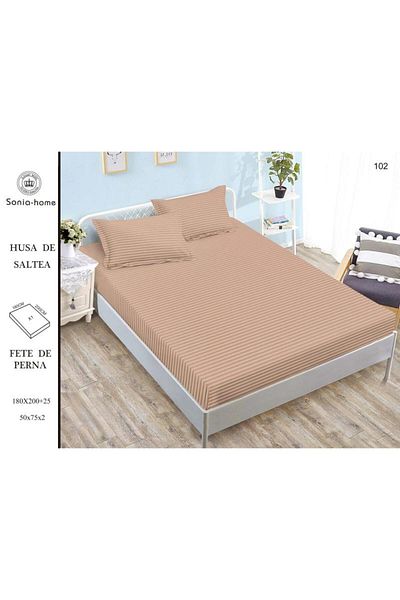 Sonia-home Mattress cover 180X200 ±25 cm and 2 pillowcases 50X75 cm Sonia Home Design - peach