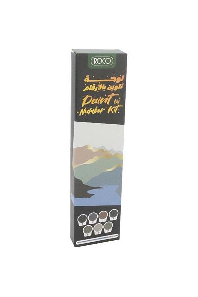 Roco Mountain Gold Leaf with Wooden Frame Paint-by-Number 7 Paint Pot + 3 Brush + Canvas Pattern