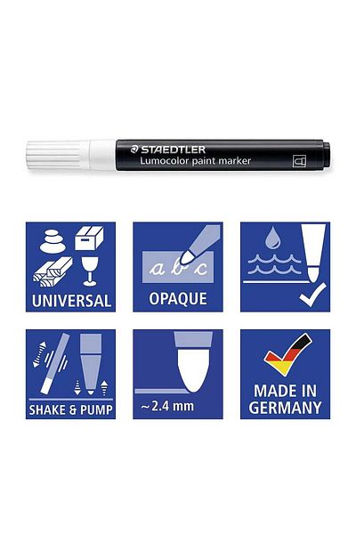 Staedtler Marker permanent cu vopsea acrilică argintie Lumocolor