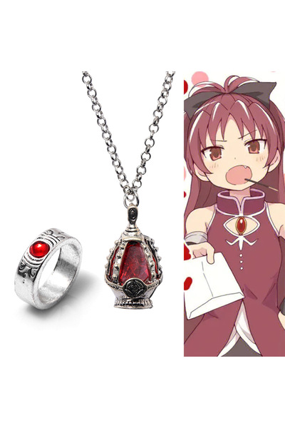 Miniso 2 قطعة قلادة أنيمي Puella المجوس مادوكا ماجيكا تأثيري كانام مادوكا ميكي ساياكا الروح جوهرة قلادة Nec