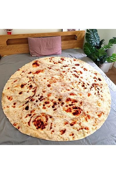 Choice 120cm Yellow Funny Realistic Taco Blankets, 285 GSM Novelty Soft Flannel Blanket, Realistic Food Bla