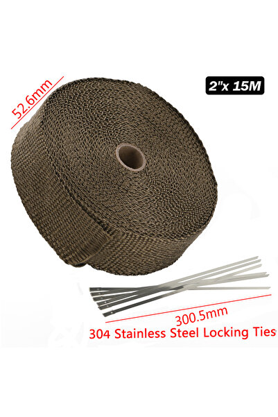 Choice8 شريط حراري لعوادم الدراجات النارية بطول 5 سم و15 متر مصنوع من التيتان...