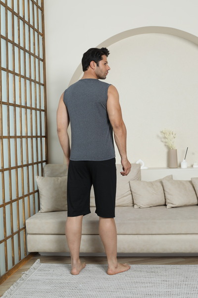 LİLA İÇ GİYİM Men's Cotton Shorts Suit