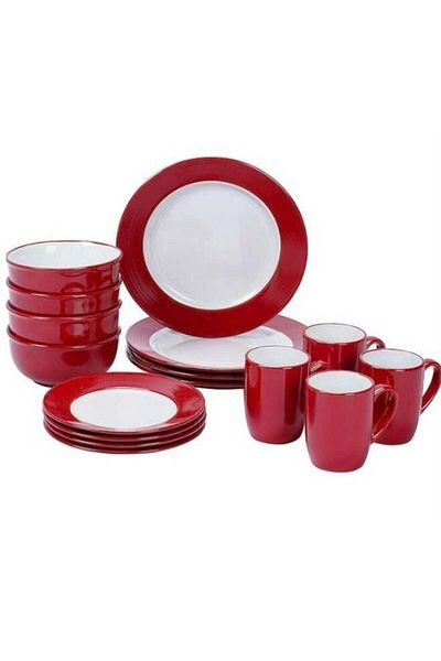 ROYALFORD 16-Pieces Stoneware Dinner Set, Multicolor