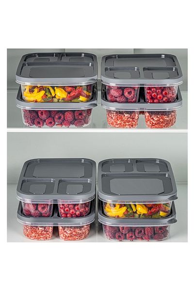 UnicUtil Set of 8 plastic casseroles, UnicUtil, Lightweight Elegant, Anthracite