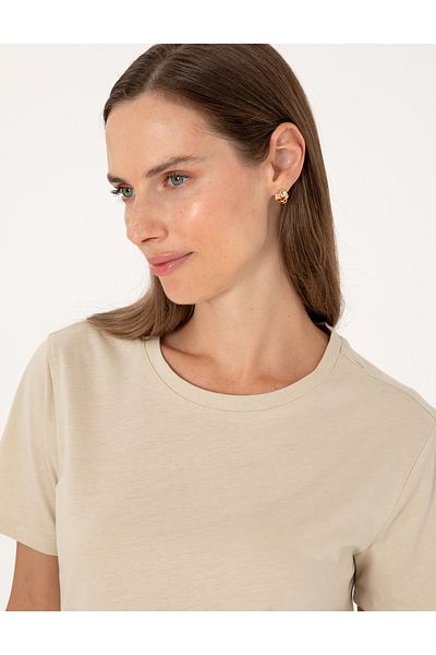Pierre Cardin Sand Regular Fit Basic T-Shirt 50305766-Vr085