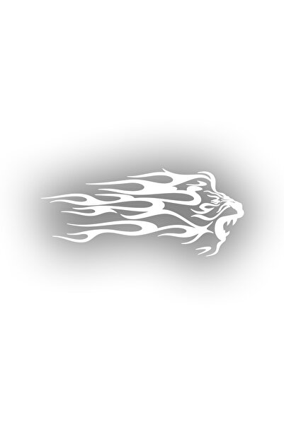 Reysa Tasarım ملصق أسد اللهب مقاس 17x17 سم أبيض