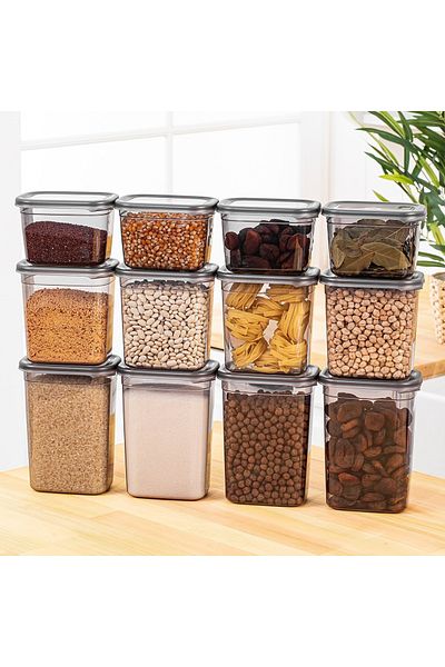 UnicUtil Set of 12 food containers, UniqueUtil, Premium Stylish, Anthracite