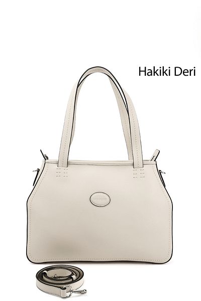 GÖNDERİ(R) Women / Girls Beige Genuine Leather Hand and Shoulder Bag