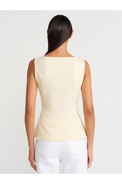 Dilvin Boat Neck Peplum Top