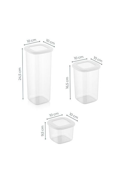 UnicUtil Set of 9 food containers, UnicUtil, Compact Stylish, White