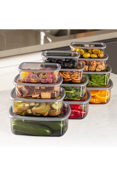 UnicUtil Set of 12 plastic casseroles, UnicUtil, Stylish Durable, Anthracite