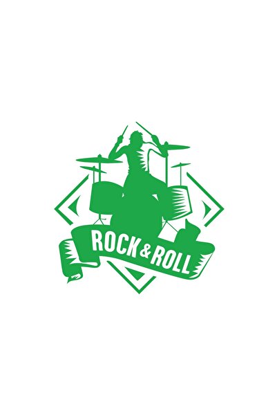 Reysa Tasarım ملصق روك آند رول 17x17 سم أخضر