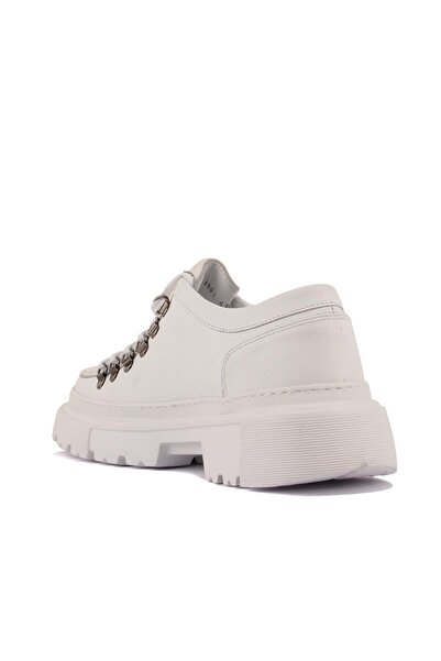 SailLakers - Λευκά δερμάτινα ανδρικά παπούτσια casual με κορδόνια 101-1001-H1308