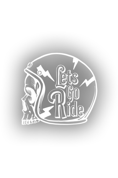 Reysa Tasarım ملصق Lets GO Ride مقاس 17x17 سم باللون الأبيض