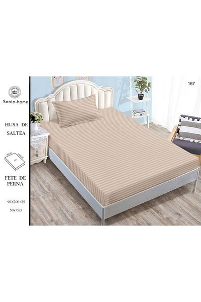Sonia-home Mattress cover 90X200 ±25 cm and 1 pillowcase 50X75 cm Sonia Home Design - cream