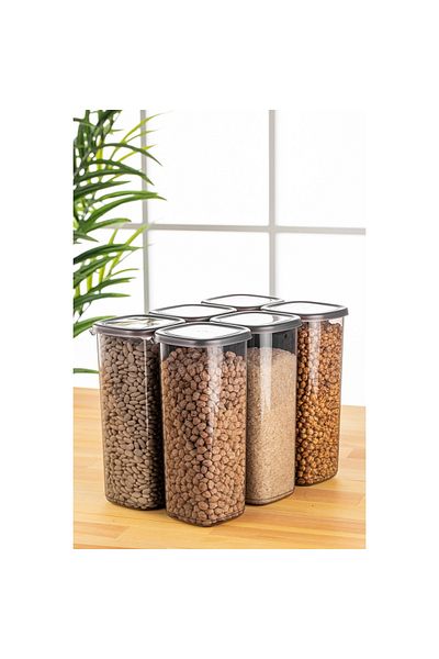 UnicUtil Set of 6 food containers, UniqueUtil, Spacious Modern, Anthracite