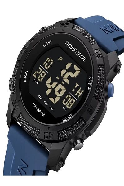 Naviforce Men's Waterproof LCD Digital Sports Watch with Silicone Strap
