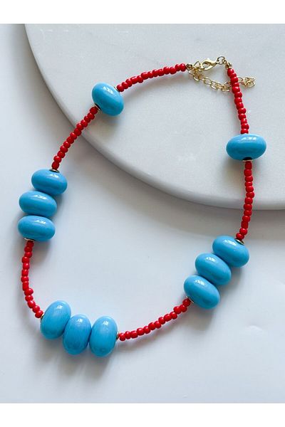 CHARMLUCKY COLORED BEAD NECKLACE