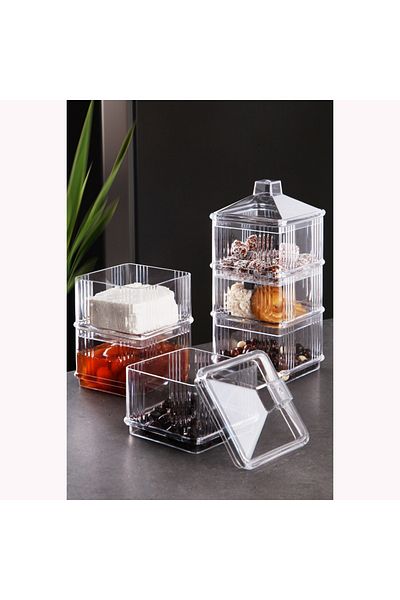 UnicUtil Set of 6 food containers, UnicUtil, Stylish Compact, Transparent