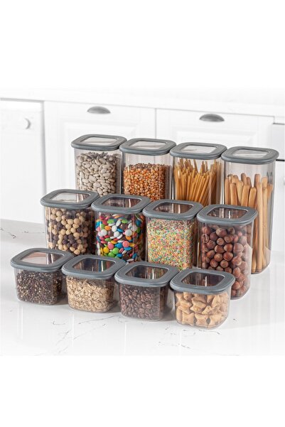 UnicUtil Set of 12 food containers, UniqueUtil, Spacious Versatile, Anthracite