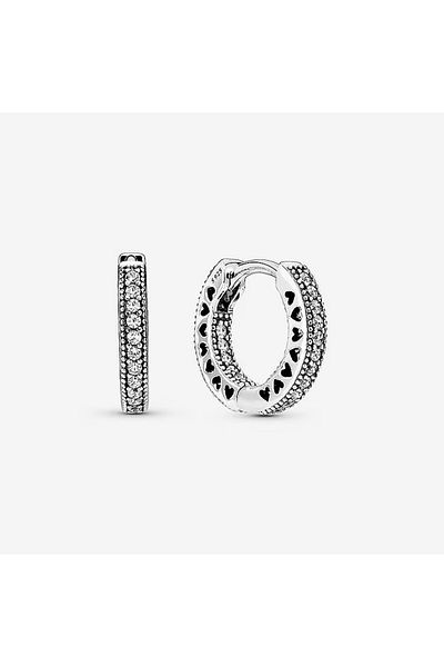 Pandora Cercei Pandora tip Sparkling Elegance cu inimi, Zirconiu si Argint 925