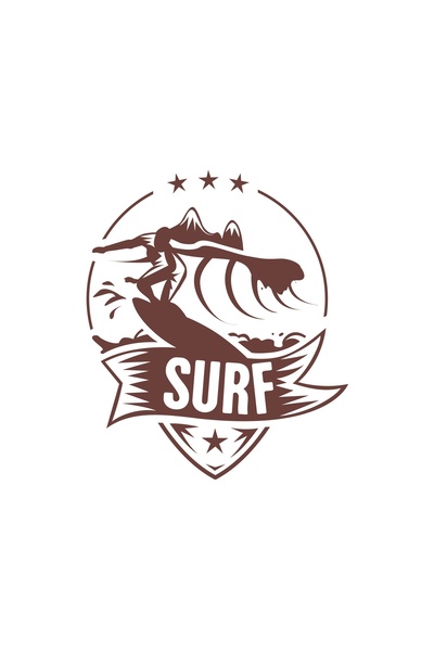 Reysa Tasarım ملصق ركوب الأمواج مقاس 17 × 17 سم بني