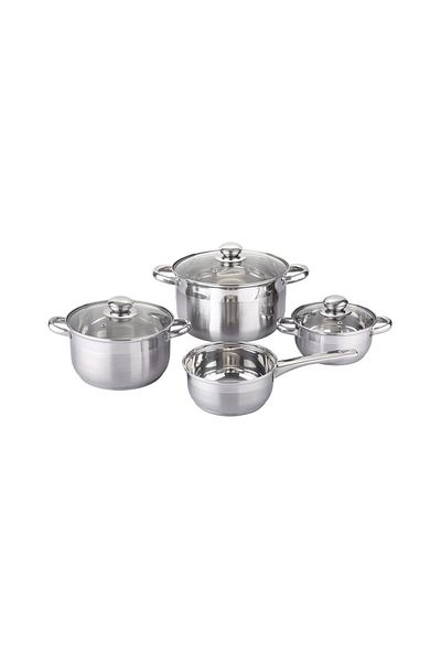 Michelino cookware set, 7 pieces, stainless steel, induction, silver