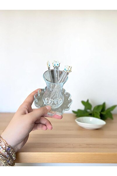 Arsglass Eyed Fatma Hand 6 Piece Glass Tea Spoon Set