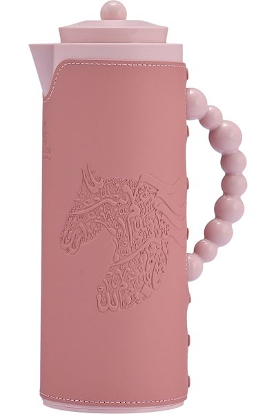 Alsaif Gallery Royal 7T Thermos, Alsaif Gallery, 1 Liter, Leather-Covered, Horse Engraving, Glass Inner Liner, Plas