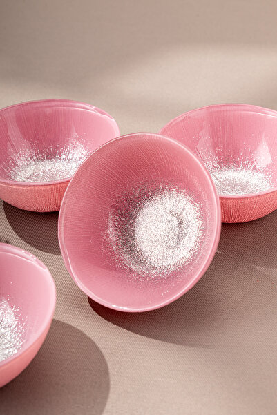 Emsan Pastel 4 Piece Glass Bowl 10 cm Pink